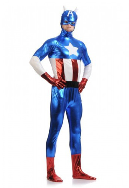 Captain America Cosplay Superhero Costumes Shiny